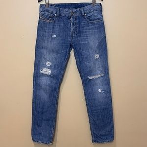Diesel Zatiny Button Fly Distressed Jeans - Men's Size 30*30 (Fit 31*30) - Blue